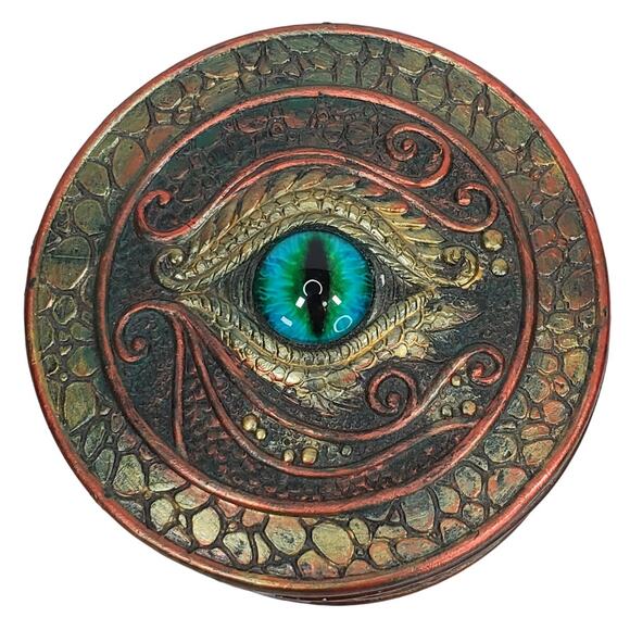 Pacific Giftware Dragon Eye Trinket Box Round Mystical Magical Fantasy Cosplay - Picture 2 of 8